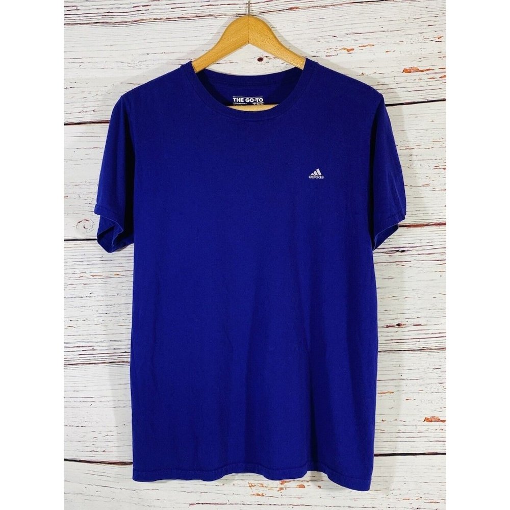 Adidas Go To Tee Mens T-Shirt Solid Purple Preppy Soccer Athletic Size Medium